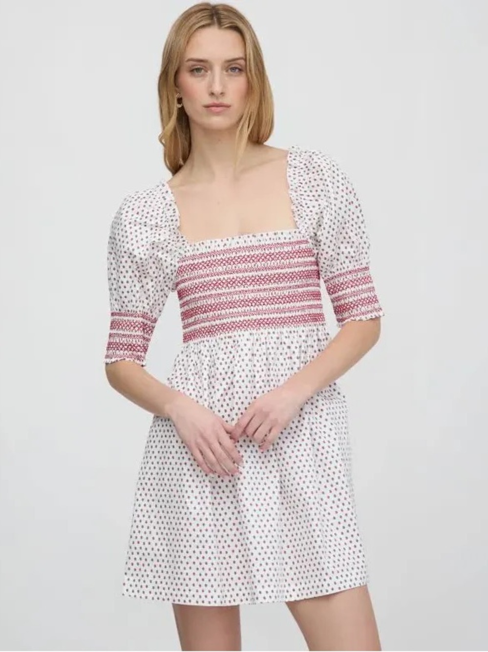 NWT Hill House Home Lila Nap Dress in White Poppy Half Drop